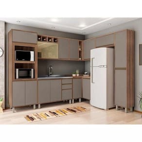 Cozinha Modulada 9 Peças Sem Tampo Yara Luciane Vanilla/grafite