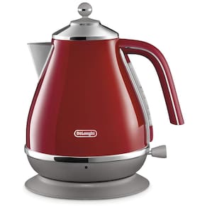 Chaleira Elétrica com Base Giratória e Capacidade de 1,2L, 1200W 110V, DeLonghi, Vermelha
