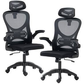 Kit 02 Cadeiras Para EscritórioGiratóriaPresidente Executiva Belaggio Tela Mesh R01 Preto - Lyam Decor