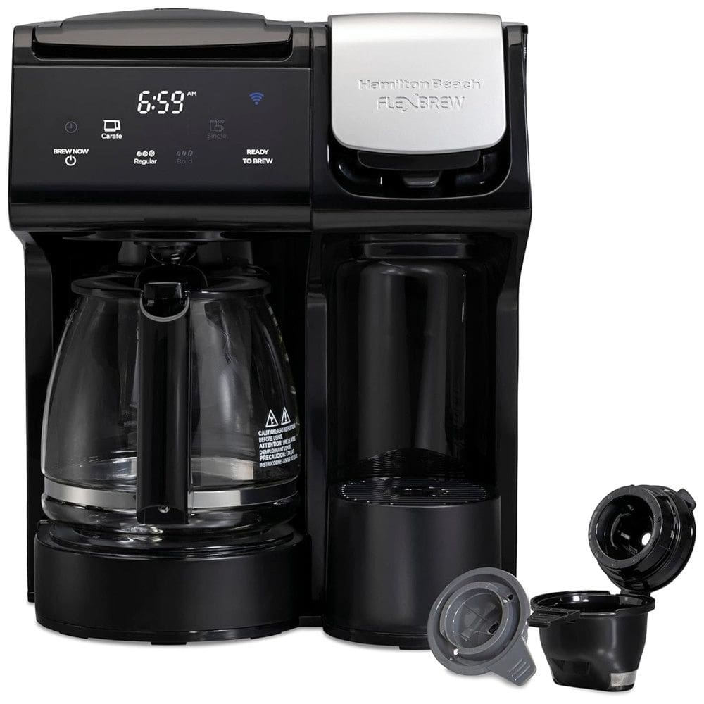 Cafeteira com 3 Opções de Retirada, Reservatório Removível e Compatível com Alexa, 110V, Hamilton Beach, Preta