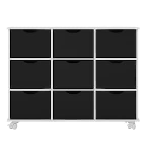 Nicho Organizador Com Rodízios Toys 9 Gavetas Q01 Branco/preto - Mpozenato