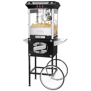 Carrinho de Pipoca Retrô com Panela de 226g e Produz até 10,8 kg de Pipoca, 110V 850W, Great Northern Popcorn, Preto