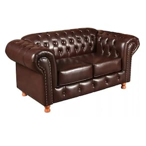 Sofá Luís Xv 2 Lugares Namoradeira Chesterfield Vintage Café