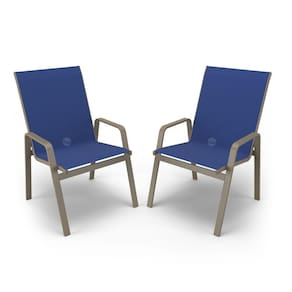 Kit 2 Cadeiras Riviera Piscina Alumínio Fendi Tela Azul