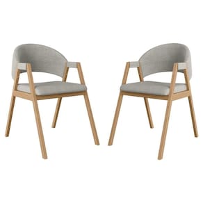 Kit 02 Cadeiras Suellen Decorativa Para Mesa Jantar Linho Cinza Claro