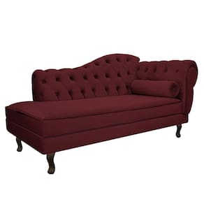 Divã Recamier Diana Lado Esquerdo 120cm Suede Suede Bordô