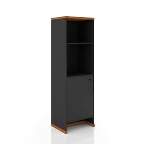 Livreiro Multiuso 2 Prateleiras Mdp 25Mm Preto/Naturale