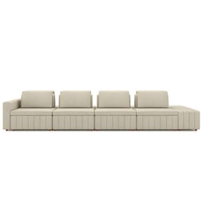 Sofá Ilha E Puff Sala Living 425cm Siesta M22 Linho Cru - Mpozenato