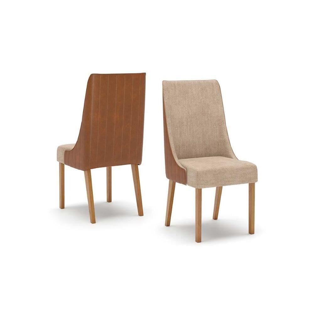 Cadeira Sala de Jantar Ivy Kit 2 Un Nature/Courano/Caramelo/Creme - Henn