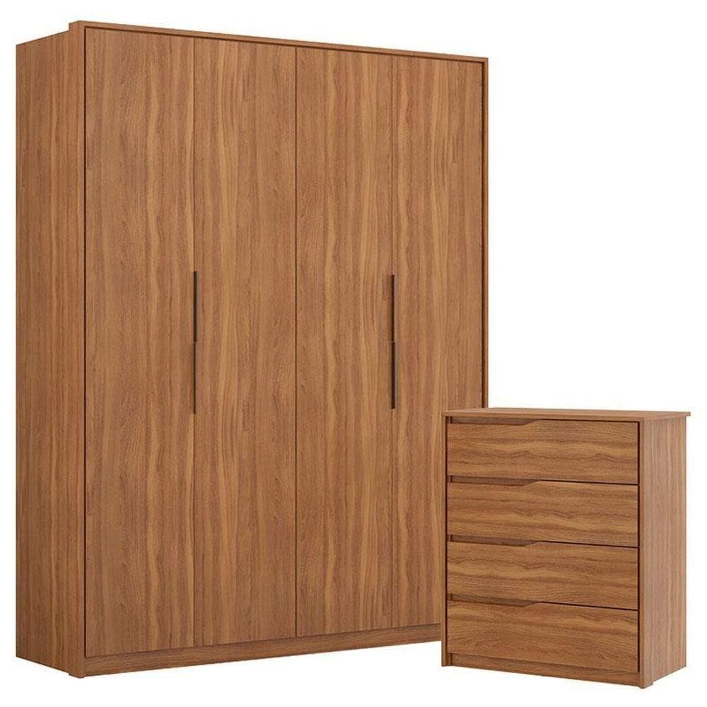 Guarda Roupa Casal Attore E Cômoda Atria Amêndola - Demartêz