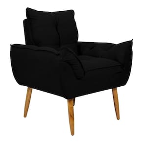 Poltrona Decorativa 88cm Com Pés Retrô Multimóveis Cr45269 Preto