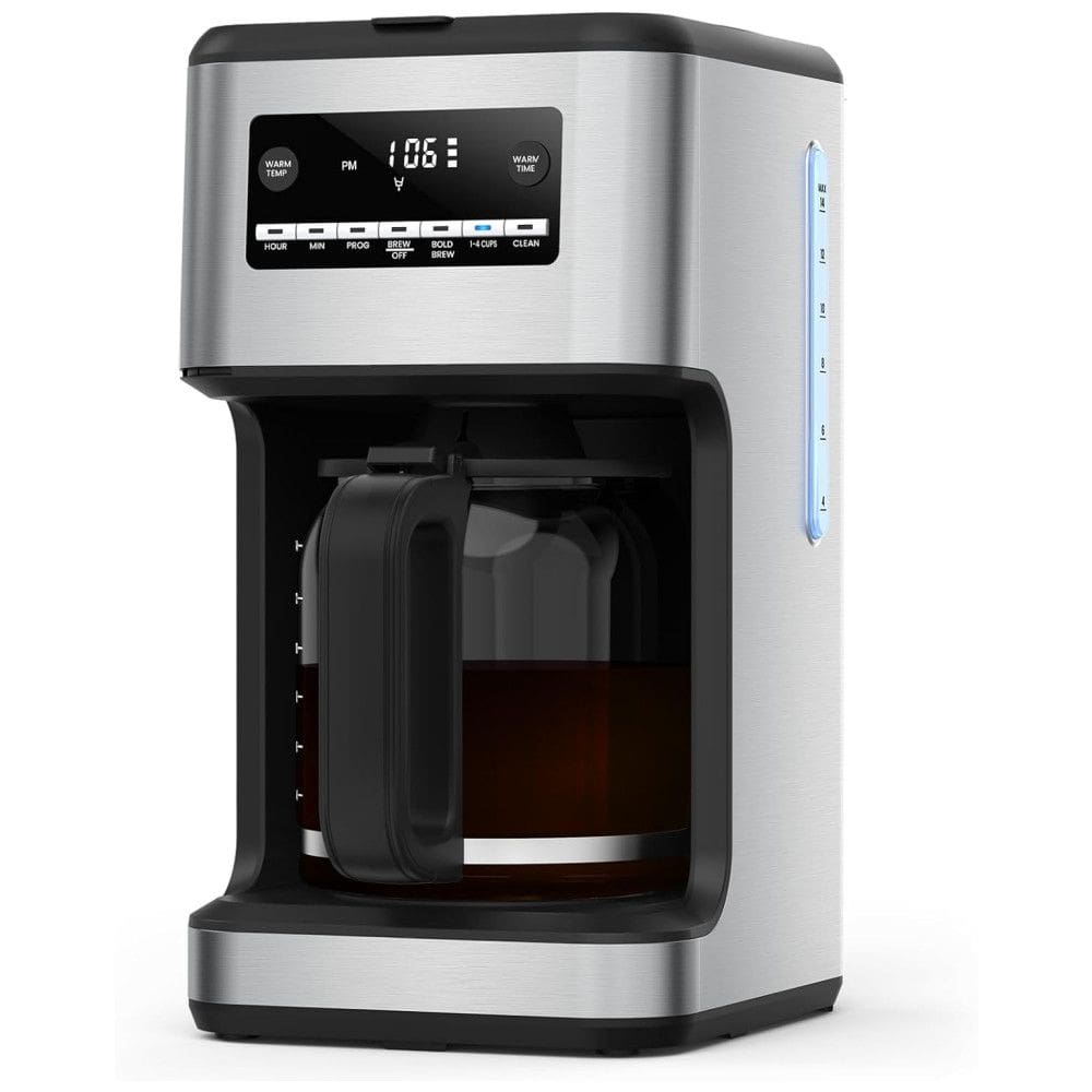 Máquina de Café Programável 14 Xícaras com Desligamento Automático, Sem Gotejamento e Filtro Lavável, 110V, Cowsar, Prata