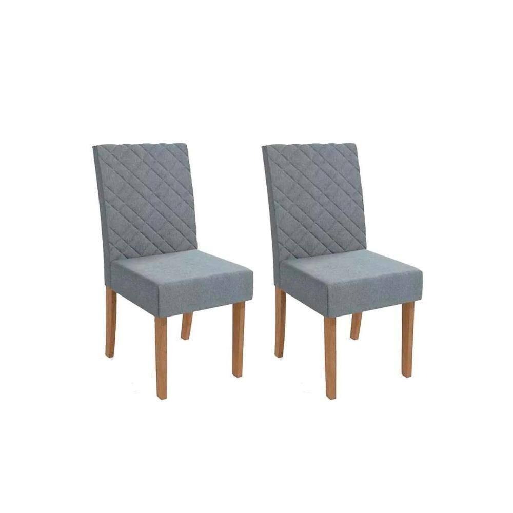 Cadeira Sala De Jantar 2cad133ng Kit 2 Un Nogueira/veludo Cinza Titanio A050 - Kappesberg