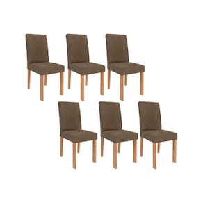 Cadeira Sala de Jantar Maia Kit 6 Un Cinamomo/Suede Mascavo Chocolate - Cimol