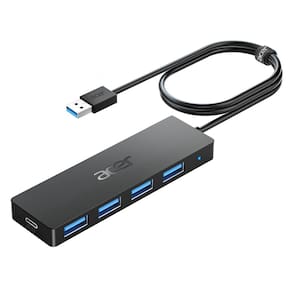 Hub USB Acer 4 portas USB 3.0 com porta de alimentação tipo C para laptop