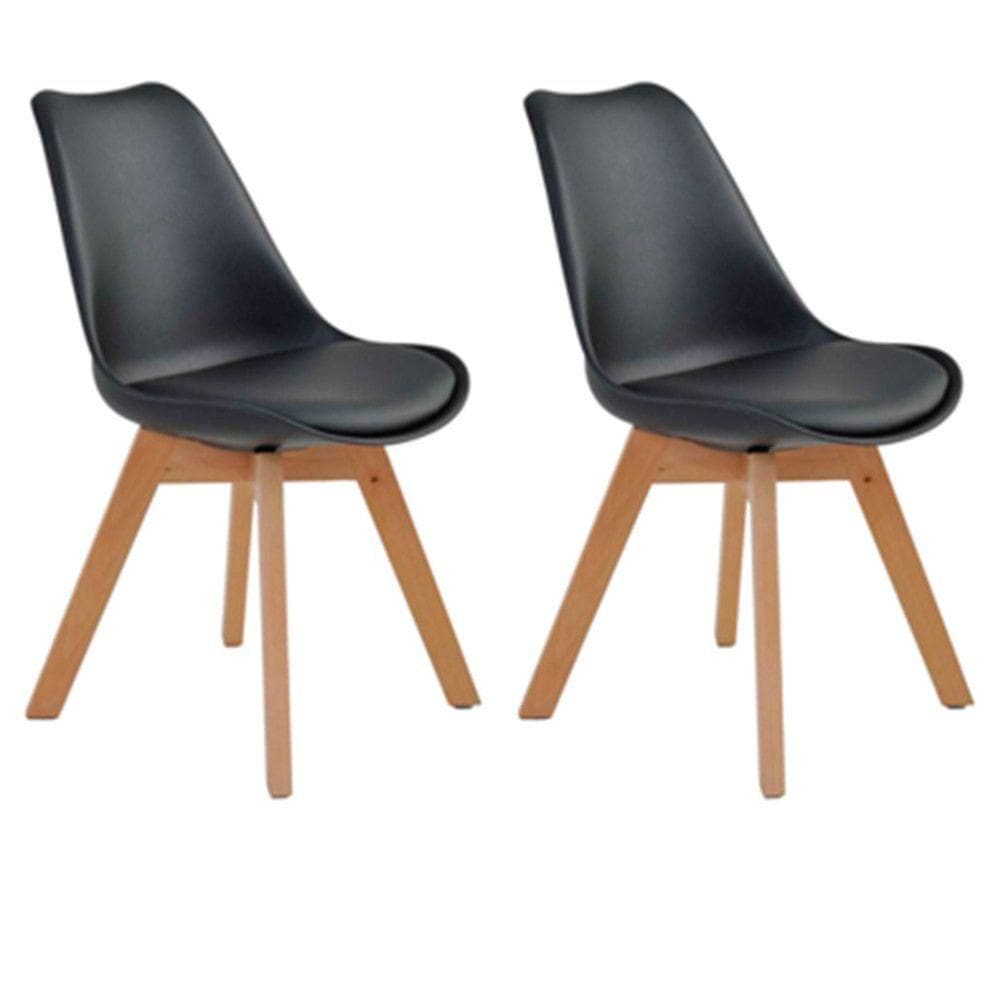 Kit 2 Cadeiras Siena Com Estrutura Em Polipropileno Fratini Preto