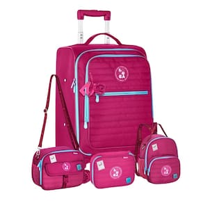 Mala Escolar Luluca Mini Mochila Lancheira e Estojo Box