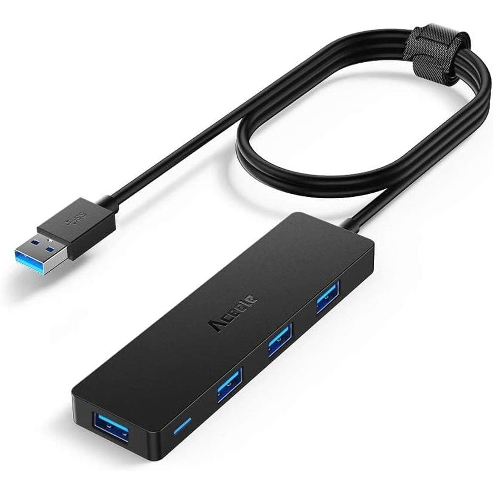 Hub USB Aceele 3.0 Splitter de 4 portas com cabo de 1,2 m para PC