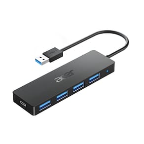 Hub USB Acer 4 portas USB 3.0 com porta de alimentação tipo C para laptop