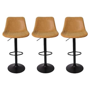 Kit 3 Banquetas Estofadas c/encosto p/Cozinha Gir.Caramelo