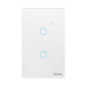 Interruptor Smart Zinnia 2 Botões 10A Wi-Fi 50/60Hz Branco - ZNS-I2B-WH01