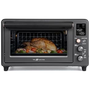 Forno Elétrico 10 em 1 com Capacidade de 24L, Aquecimento Infravermelho e Interior Revestido de Esmalte Não Tóxico, 110V 1650W, VAL CUCINA, Preto