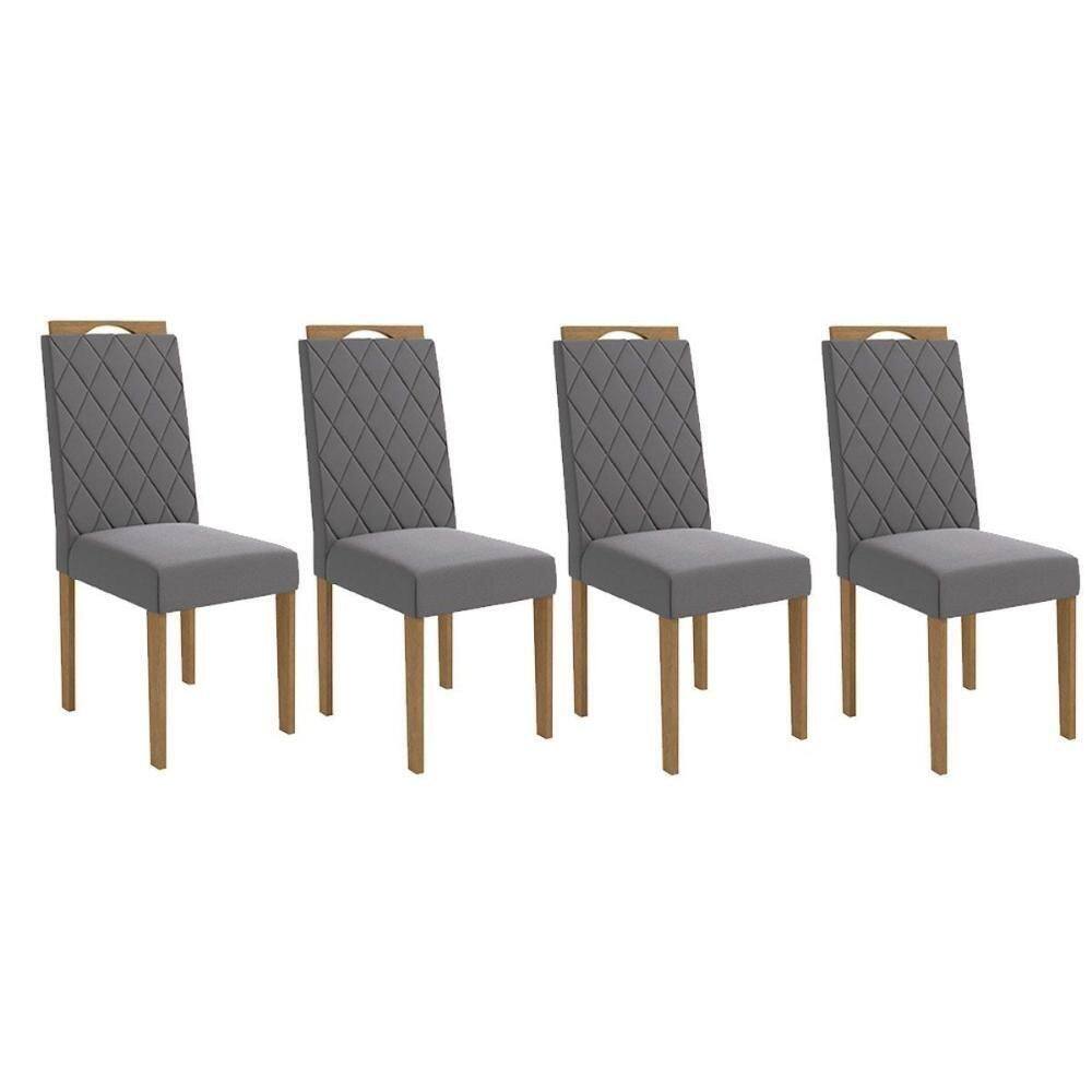 Cadeira Sala De Jantar 2cad152ea Kit 4 Un Eucalipto-suede Cinza Titanio A050 - Kappesberg