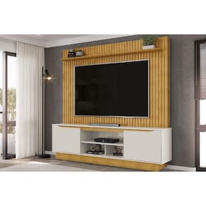 Home P-tv Até 70 Polegadas Enzo Ripado C- Prateleira E Nicho 200x188cm Cedro-bali Dj Móveis