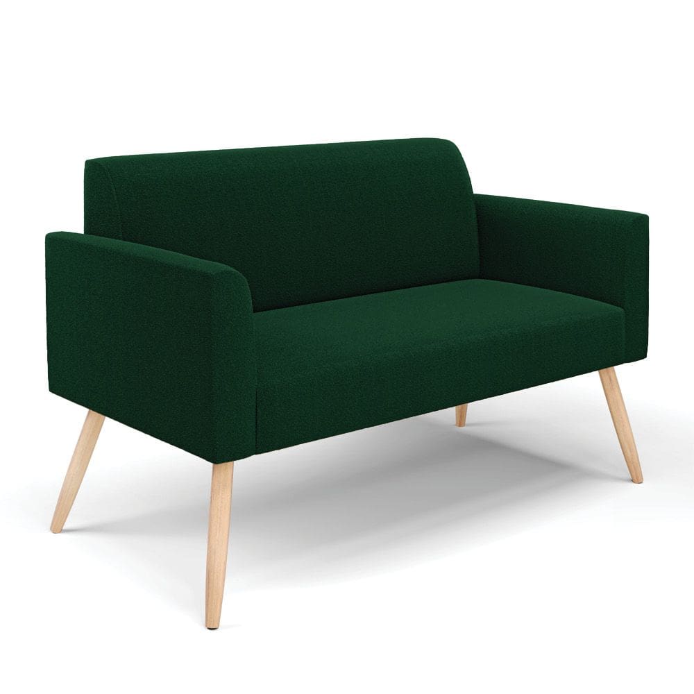 Sofá 2 Lugares Namoradeira Pé Palito Natural Marisa Bouclê Verde D03 - D`Rossi