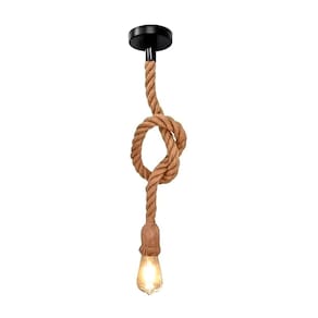 Kit 2 Luminária Pendente Lustre Corda 1 Metros + Lampada