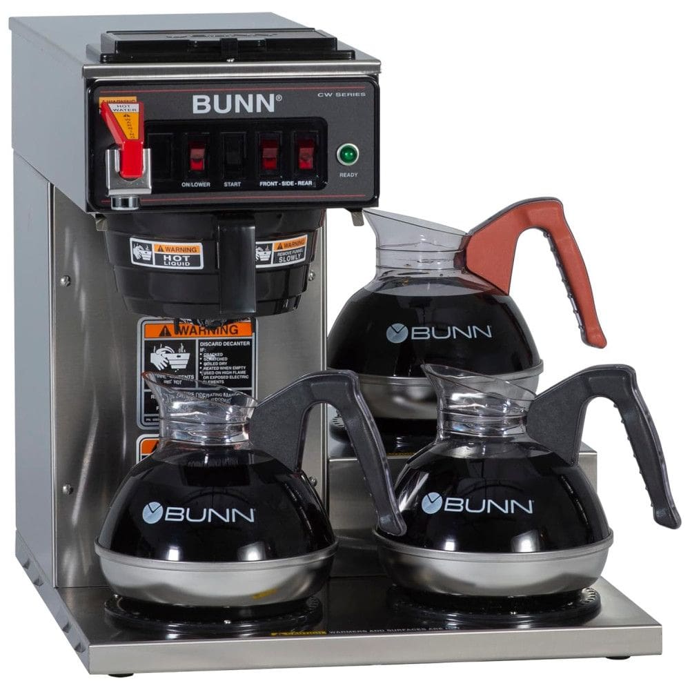 Cafeteira Comercial Automática com 3 Aquecedores, 110V 1320W, Bunn CWTF15 3, Prata