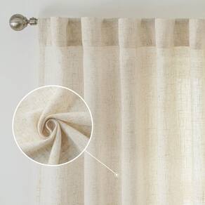 Cortinas DriftAway Natural Linen, 254 cm de comprimento, semi transparentes, 2 painéis
