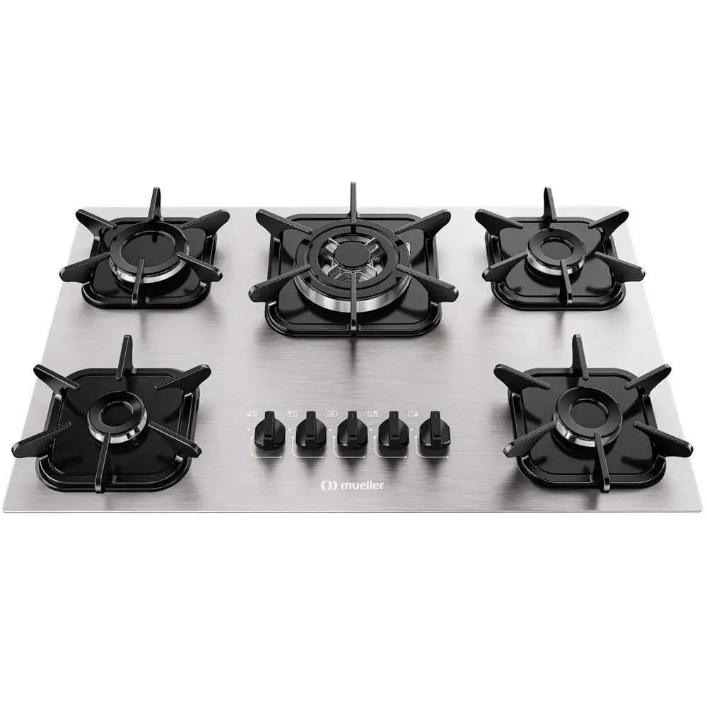 Fogão Cooktop Mueller 5 Bocas Ultra Chama Alumínio Bivolt 110V/220V MCG5BK