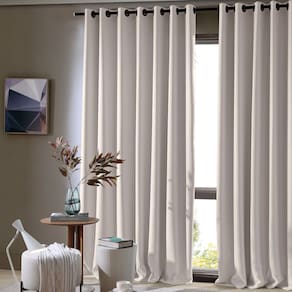 Cortina Blackout Dupla Face com Ilhos Areia com Cinza 200X160 Bella Janela