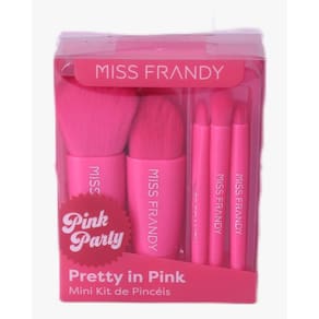 Kit Com 5 Pinceis + Estojo Linha Pink Party - Miss Frandy