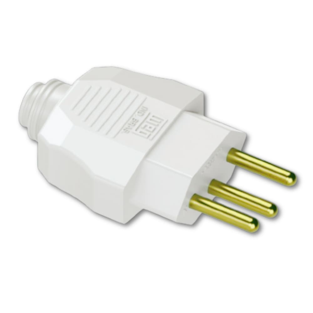 Plugue Macho 2P+T 20A 250Vca Branco