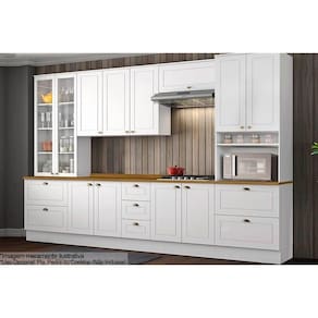 Cozinha Modulada Henn Americana 8 Peças (2Aéreos+2Balcões+2Paneleiros+2Complementos ) C5P65 Branco-Henn