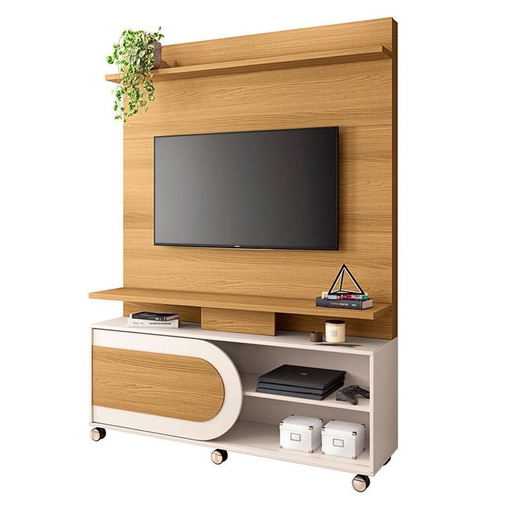 Estante Home Theater Órbis Cinamomo Off White - HB Móveis