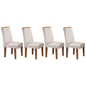 Kit 4 Cadeiras Sala Jantar Lunara 4 Un Capuccino/Suede Creme - Rufato