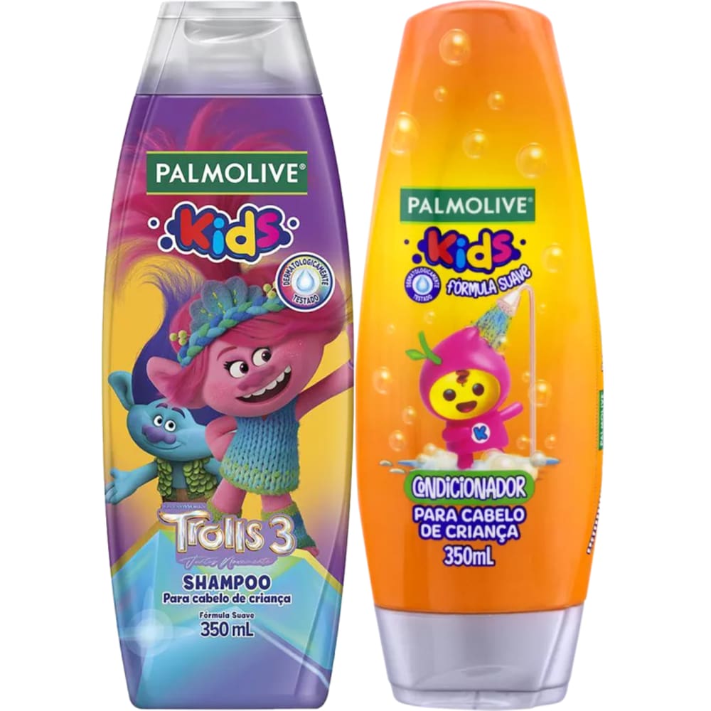Shampoo Palmolive Kids Trolls 3 Suave e Condicionador Kids Fórmula Suave