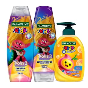 Kit Palmolive Kids Trolls 3 Cabelo Crespo + Sabonete Líquido