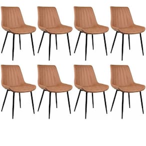 Conjunto com 8 Cadeiras para Sala de Jantar Tainá Caramelo