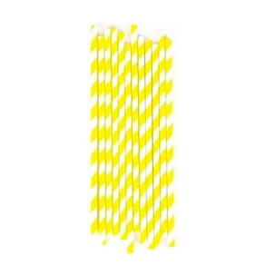 Canudo De Papel Listrado Amarelo Art Lille 12un
