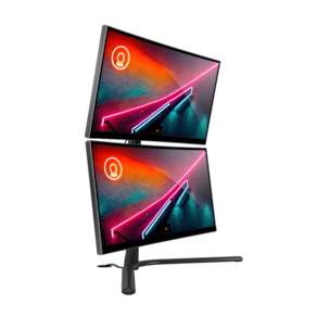 Suporte De Mesa Para Monitor Até 32" Duplo Vertical Com Regulagem De Altura E Inclinação Octoo CLIPWAY-2W (Prateado)