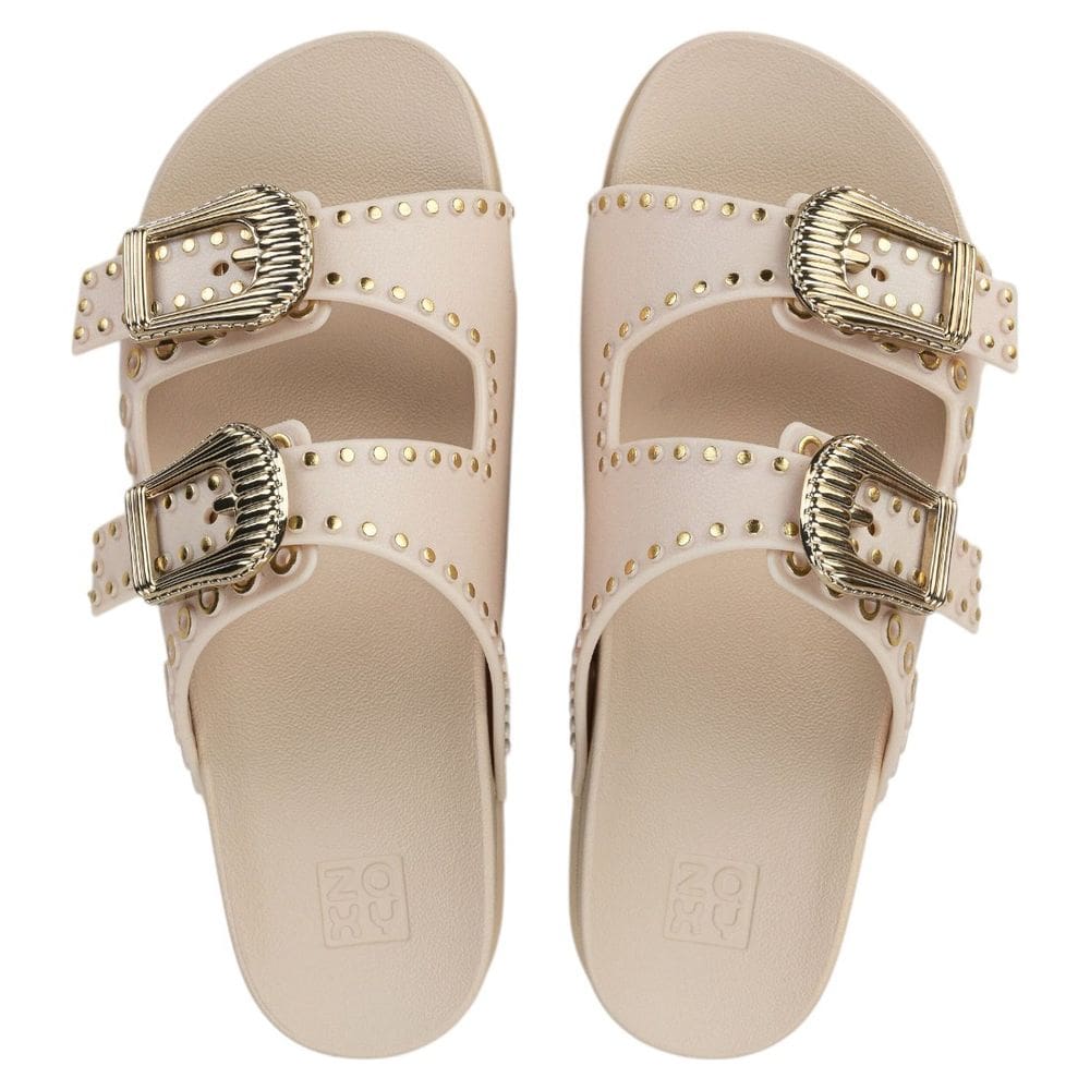 Chinelo Feminino Conforto Metalizados Pins Studs Hold Zaxy