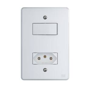 Conjunto Interruptor 4x2 | 1 Tecla Simples 10A + 1 Tomada 20A 250V