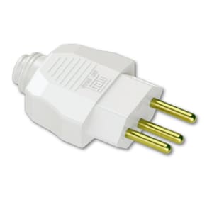 Plugue Macho 2P+T 10A 250Vca Branco