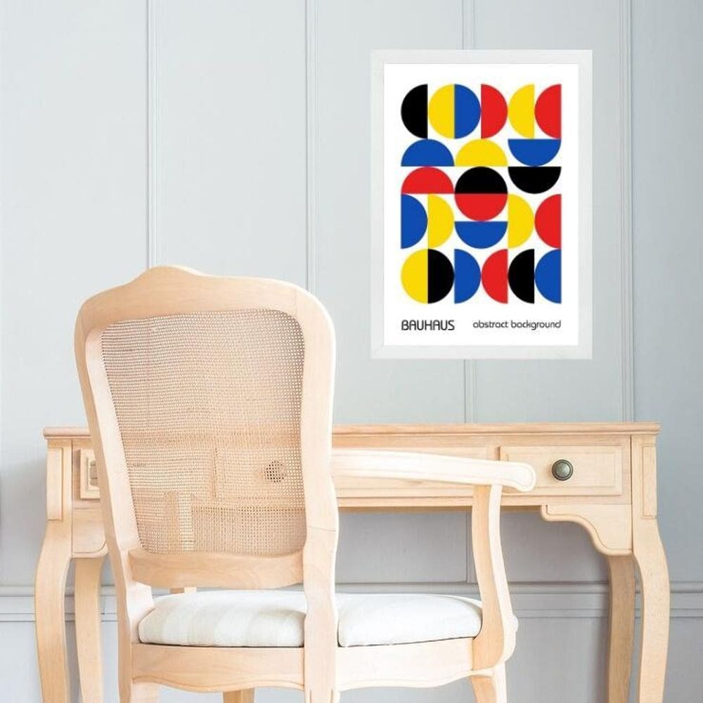 Quadro Arte Geométrica Vintage Bauhaus 45X34Cm