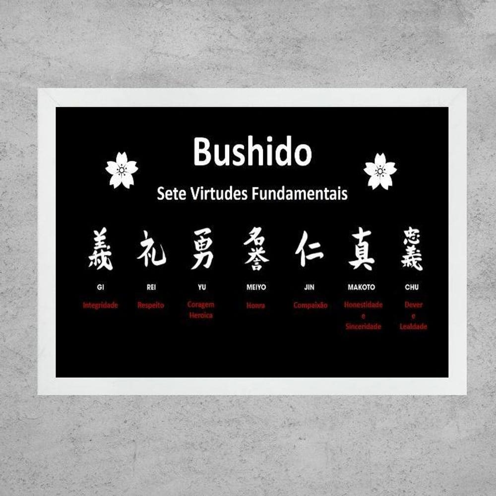 Quadro 7 Virtudes Fundamentais - Bushido 24X18Cm