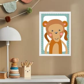 Quadro Infantil Safari - Macaquinho 33X24Cm